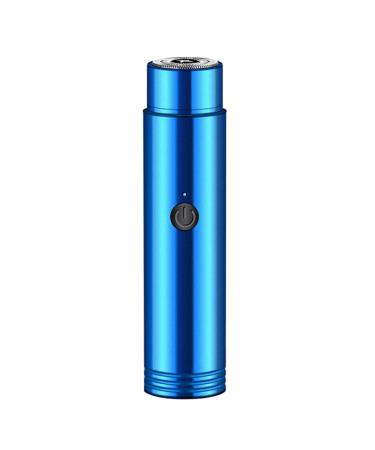 mini electric razor Mini Electric Shaver for Men Portable USB Rechargeable Razor Wet & Dry Use Rotary Electric Shaver for Travel Blue