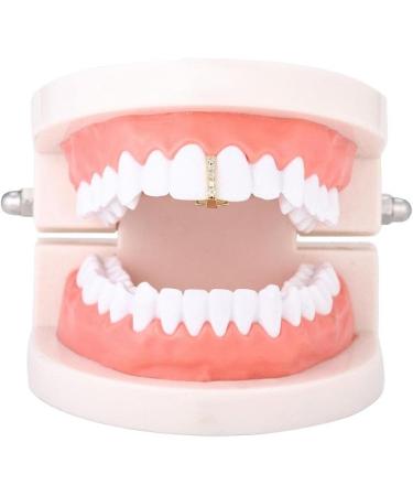 Hip Hop Teeth Gap Crystal Grills Punk Teeth Caps Cosplay Party Tooth Rapper Funny Jewelry Gift Gold - Buy Online on SooperMarket.com