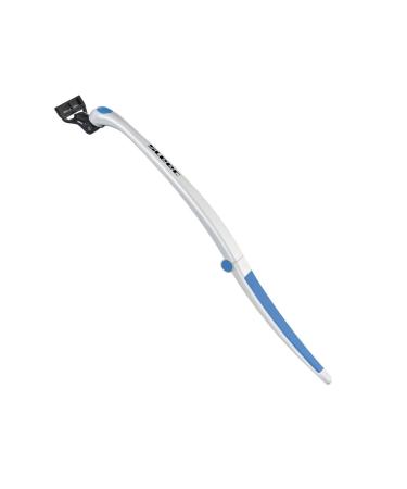 Sleec razor Body Sportrazor single white/light blue made in Germany high-quality razor (4x 5 blades) razor for face legs and back with fold-out grip 25-40 cm long white light blue