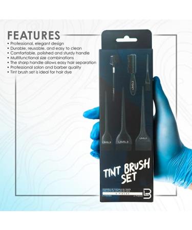 Professional 6pc Level 3 Hair Color Brush Set for Dyeing, Tinting, and Coloring - Elegant Design with Comfortable Handle - Buy Online on SooperMarket.com