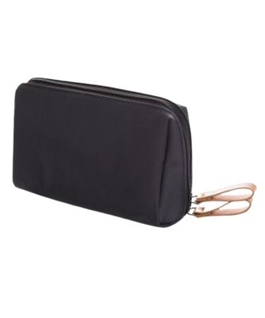 Makeup Bag Large Capacity Polyester Smooth Zipper Toiletry Bag for Women Girls Travel Home Storage Black Red