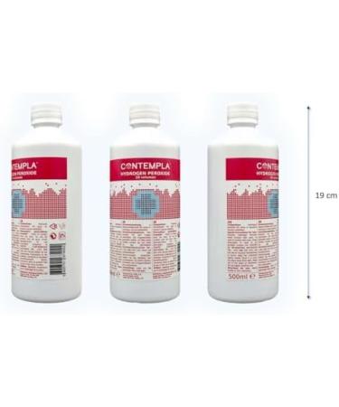 Hydrogen Peroxide CONTEMPLA H2O2 Hydrogen Peroxide 3 Percent 3% 10 Vols 500ml | Pack of 3 - Buy Online on SooperMarket.com