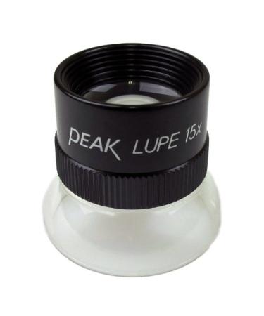PEAK TS1962 Fixed Focus Loupe, 15X Magnification, 0.75" Lens Diameter, 0.79" Field View