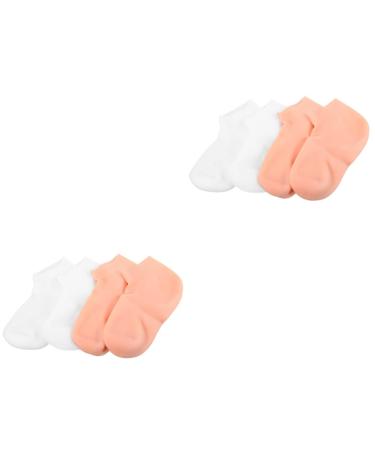 minkissy 4 Pairs Exfoliating Moisturizing Socks Cosmetic Moisturizing Socks Feet Care Socks Lotion Gloves Foot Covers Foot Spa Socks Moisture Socks Sleep Socks Miss Girl Sebs Socks