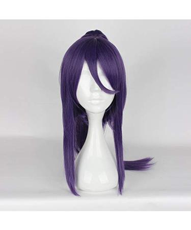 Ensemble Stars Souma Kanzaki Cosplay Wig Medium Long Synthetic Hair Wig Anime Wig Unisex Party Wig Purple Claw Clip Ponytail