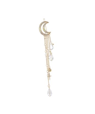 minkissy Goody Hair Clips for Women Hair Accessories for Women Rhinestone Barrettes Rhinestone Hair Accessories Rhinestone Hair Clip Women Hair Accessories Tassel Clip Moon Women's Pendant