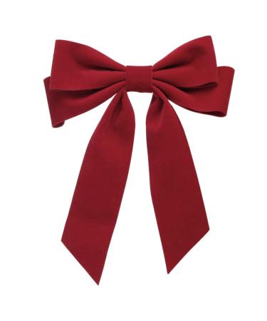 Velvet Hair Bow Clips Large Satin Ribbon Bow Hairpins Bow Hair Barrette for Party Hair Accessories Black Bow Hair Clips Velvet Hair Bow Clips Satin Ribbon Bow Hairpins Red