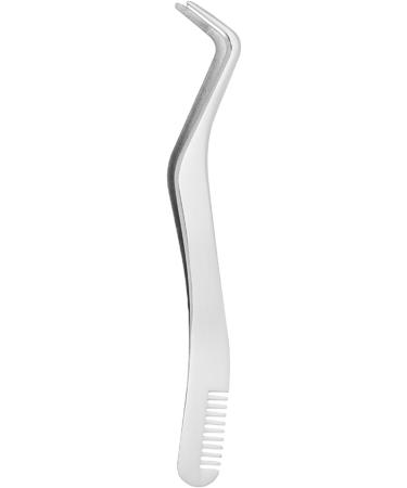 Eyelash Tweezers for Extensions | Stainless Steel Eyeline Tweezers with Comb | Professional Silver Tools for Artificial Eyelashes - Buy Online on SooperMarket.com