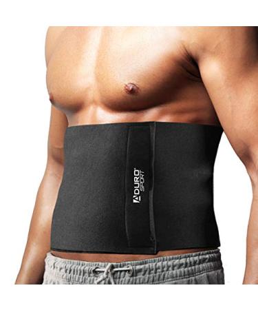 Aduro Waist Trainer for Men Women Sweat Belt Trimmer Body Shaper Exercise Belt Black