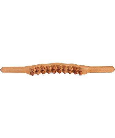 Wood Gua Sha Stick - 20 Pearl Trigger Point Massager for Neck & Back - Natural Beech Two-Row Scraper - Buy Online on SooperMarket.com