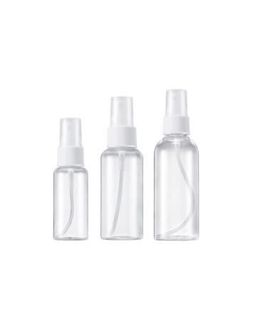 Spray bottle small 3 pieces of spray bottle (30ml 60ml 80ml) plastic empty transparent fine fog atomizer bottled portable travel bottles set for water alcohol perfume pump bottle