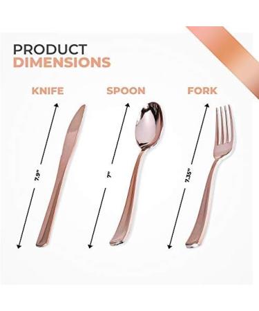125 Disposable Heavy Duty Rose Gold Plastic Forks - Elegant Silverware for Catering, Events, Parties, Weddings - Stock Your Home - Buy Online on SooperMarket.com