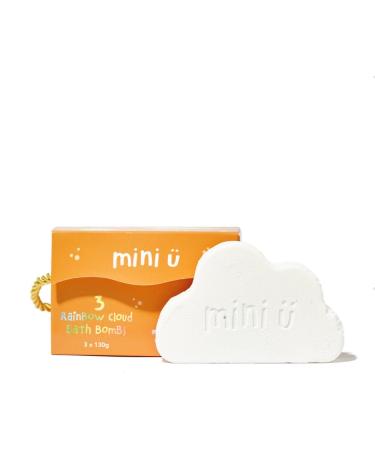 Mini U Cloud Bath Bombs (3 Pack) Rainbow Trail Bath Bombs for Kids Vegan & Cruelty Free Non Toxic