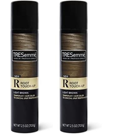 TRESemm Root Touch-Up Light Brown Hair Temporary Hair Color Ammonia-free Peroxide-free Root Cover Up Spray 2.5 oz (Pack of 2) Light Brown 2.5 Ounce (Pack of 2)