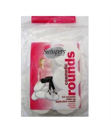 Swisspers Cosmetic Makeup Rounds 12 Count (Latex-Free) (6 Pack)