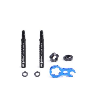 Pack of 2 pcs Bike Bicycle Tubeless Presta Valve Extender Extension with Core Wrench, 45mm 80mm (removable-45mm)