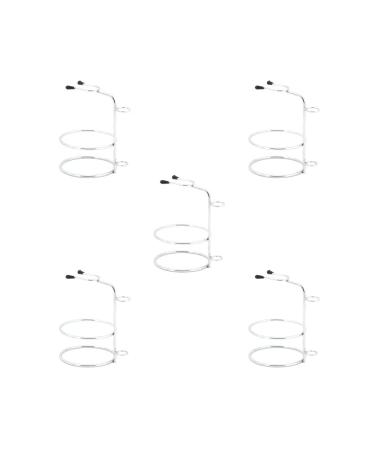 Geardeangloow 5 Set of Detachable Alloy Men Shaving Brush Straight Holder Stand Razor Soap Dish 5pcs (Silver)