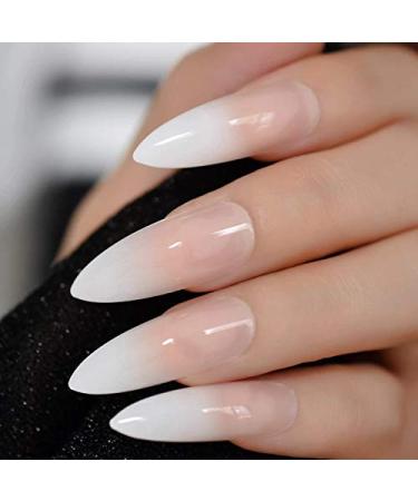 YIMART 500pcs Stiletto False Nails - Clear Long Almond Full Cover Nail Tips for Salon & Nail Art - Buy Online on SooperMarket.com
