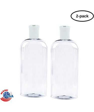 8 oz JND Plastic Squeeze Bottles with Flip Cap - 2 Pack, Leak Proof & Reusable for Travel and Household Use - Ideal for Shampoo, Conditioner, Cleaning Solutions - 473ml - Buy Online on SooperMarket.com
