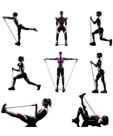RitFit Single Resistance Exercise Band with Comfortable Handles - Rose Pink (10-15lbs) | Ideal for Physical Therapy & Strength Training - Buy Online on SooperMarket.com