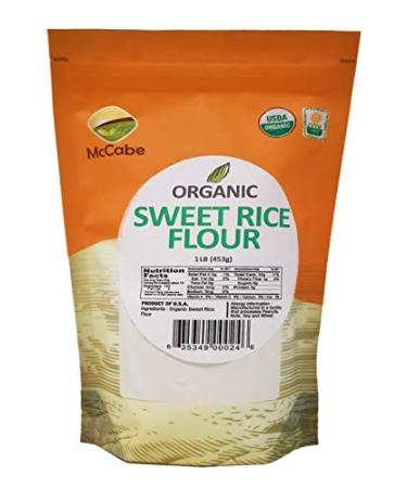 McCabe Organic Sweet Rice Flour 1 lb (16 oz) USDA Certified Organic Product of USA CCOF Certified(California Certified Organic Farmers) Organic Sweet Rice Flour 1 Pound (Pack of 1)