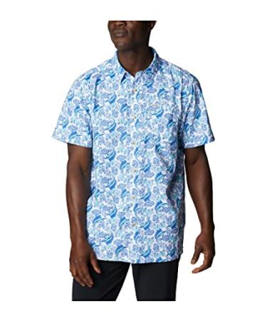 Columbia Men's Super Slack Tide Shirt XX-Large Gulf Stream Block Party