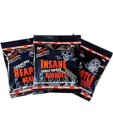 Chilli Wizards Hot As Hell Peanut Collection 3 Pack Reaper Ghost & Chipotle Chilli Peanuts