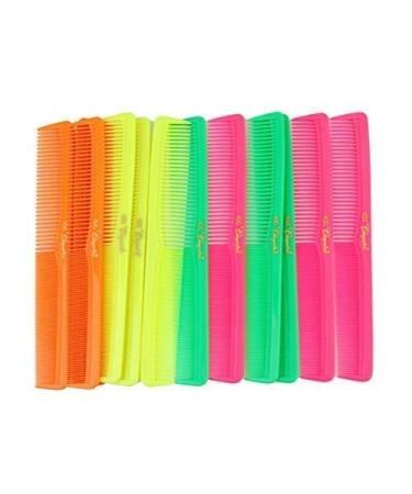 7 Inch Barber & Hairstylist All Purpose Hair Cutting Combs - Neon Mix (12 Units) - Buy Online on SooperMarket.com