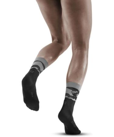 CEP Women's Crew Cut Running Socks - Mid Cut Black/Grey Camocloud (3 Pack) - Buy Online on SooperMarket.com