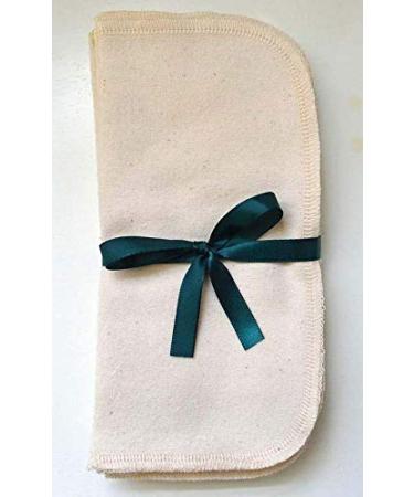 2 Ply Organic Flannel Washable Baby Wipes 8 x 8 Inches Set of 10 Sewn with Organic Cotton Thread