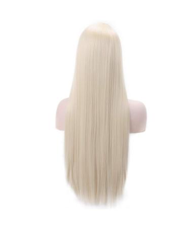 HBINGBING 13X4 Long Straight Synthetic Lace Front Wigs 60 Blonde/Black/Pink Heat Resistant Wigs With Natural Part Wig for Women 613