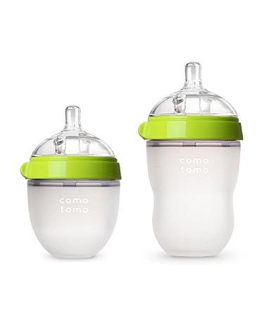 Comotomo Natural Feel Bundle - 2 Items (Green  5oz + 8oz)