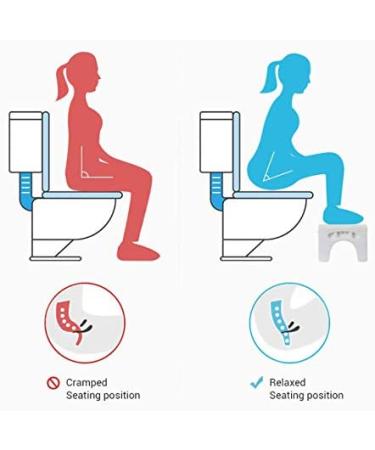 Eyourlife 7 Inch Folding Toilet Stool - Foldable Squatting Step for Adults - Bathroom Foot Rest - White | 2 Pounds - Buy Online on SooperMarket.com
