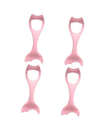 Mipcase 4pcs Eyeliner Auxiliary Artifact Eyeshadow Tool Eye Liner Brush Mascara Drawing Aid Eyeliner Stencil Kit Eyelash Brush Lash Kit Silicone Mold Lash Tools for Eyelash Extensions Seal 15X4.5CMx4pcs Pinkx4pcs