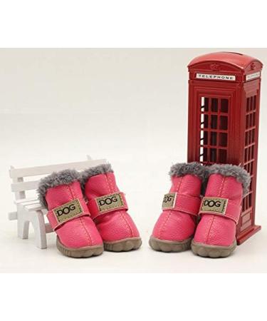 Pihappy Warm Winter Dog Boots XS Pink - Skidproof Snowman Paw Protectors 4PCS - Buy Online on SooperMarket.com