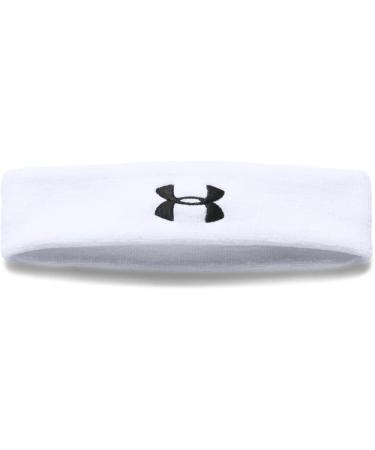 Under Armor men's performance headband comfortable and breathable welding tape headband with Moisture Transport system unit size white