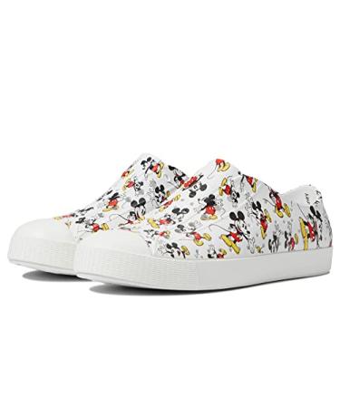 Native Shoes Jefferson Disney Print (Big Kid) 5 Big Kid Shell White/Shell White/Mickey All Over Print
