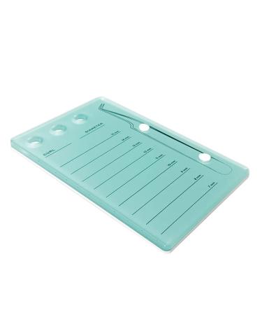 Eyelash Grafting Pallet with Acrylic Lash Tile Holder - 7-15mm Scale, Glue Cups, Storage Gasket Pads, Suction for Tweezers (Blue) - Buy Online on SooperMarket.com