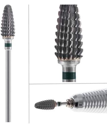 SRMAN Conical Hard Electric Nail File Drill Bit Coarse and Hard Nail Tungsten Steel Polishing Multi-Tooth Green - Buy Online on SooperMarket.com