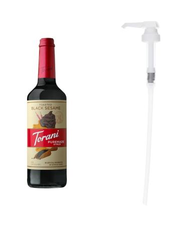 TORANI Puremade Toasted Black Sesame Syrup 750ml and Torani Flavored Flavour Syrup Pump for 750ml
