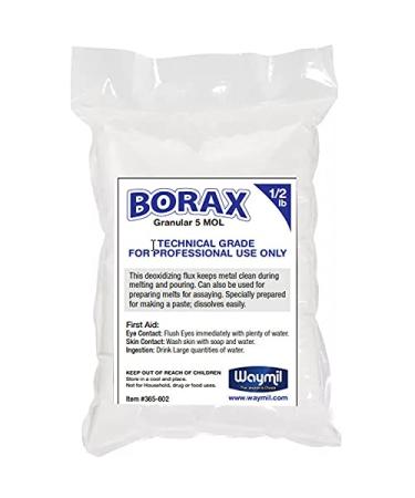 Borax Flux 1/2 Pound Melting Gold Silver Crucible Glaze Jewelry Casting 8oz