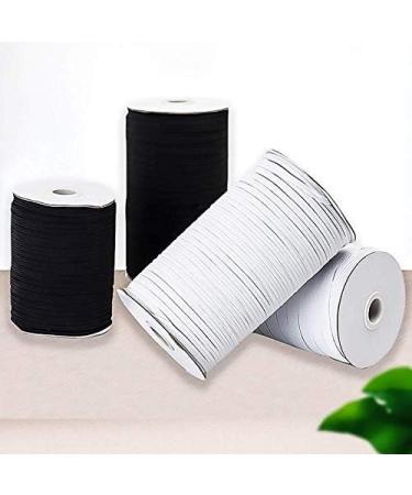 110 Yard 1/8 Inch Elastic Strap Earloop Cord Round Ear Tie Rope for Crafts - White 3mm - Buy Online on SooperMarket.com