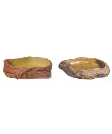Exo Terra Water Dish water bowl water bowl in the rock decor for terrariums large & feeding dish feeding shell feeding bowl in the rock decor Klein L (1 Pack) Bundle with feeding DISH