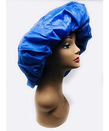 Dream Super Jumbo Night & Day Cap - Blue Satin Sleep Cap for Large and Extra Large Hair - Comfortable Elastic Band, Cotton Fabric - One Size Fits All - Buy Online on SooperMarket.com
