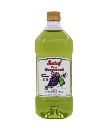 Sadaf Grapeseed Oil - Grape seed Oil for cooking - Healthy cooking oil - High Smoking Point - Cast Iron Seasoning, Skincare, Haircare, and make essential oils - Product of Italy. 50.7 Fl oz (1.5 L)