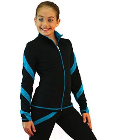ChloeNoel Spiral Figure Skating Jacket J636 Small Turquoise