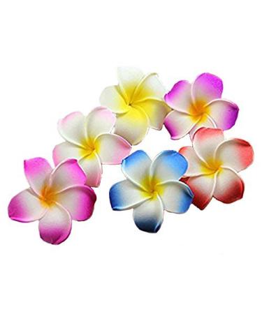 Calcifer 30pcs 1.97''Hawaii Hawaiian Plumeria Flower Clips Bridal Wedding Party Beach Hair Clips