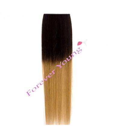 Forever Young UK Dip Dye Ombre 100% Human Hair Clip in Extensions Dark Brown to Golden Blonde 3/27# (20")