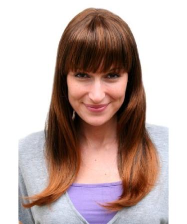 WIG ME UP - 3114-2T30 long brunette wig streaked with bangs cute & cheeky