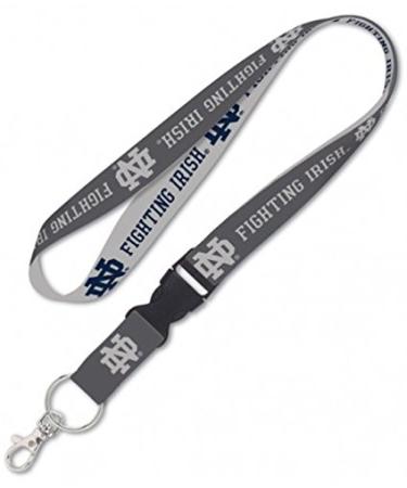 WinCraft Notre Dame Fighting Irish Premium Lanyard Key Ring, Charcoal Edition